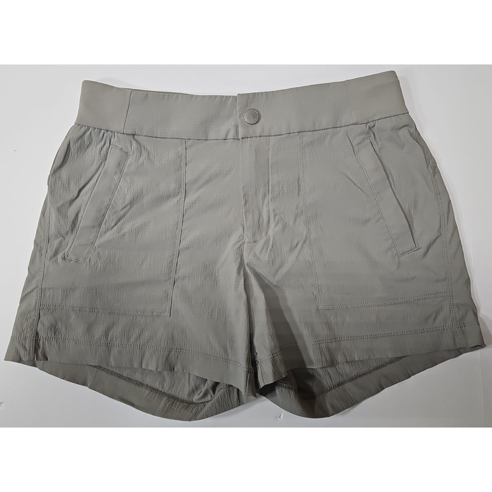 Athleta Women's Shorts Gray Size 8 Athletic Mid Rise 4" Snap Button Stretch